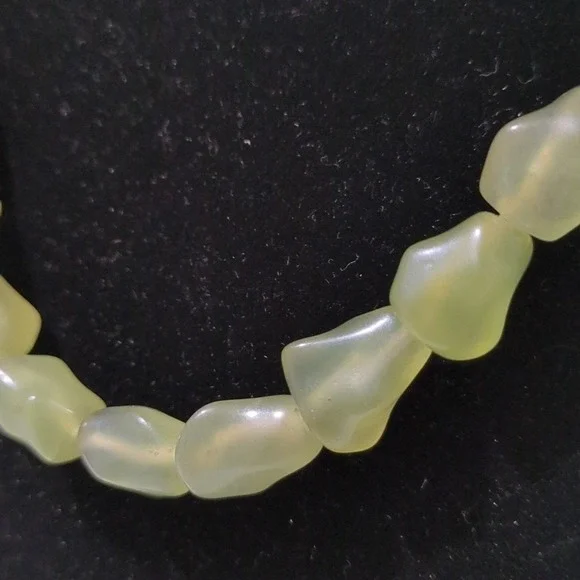 Chalcedony Green Gemstone Necklace Sterling Silver